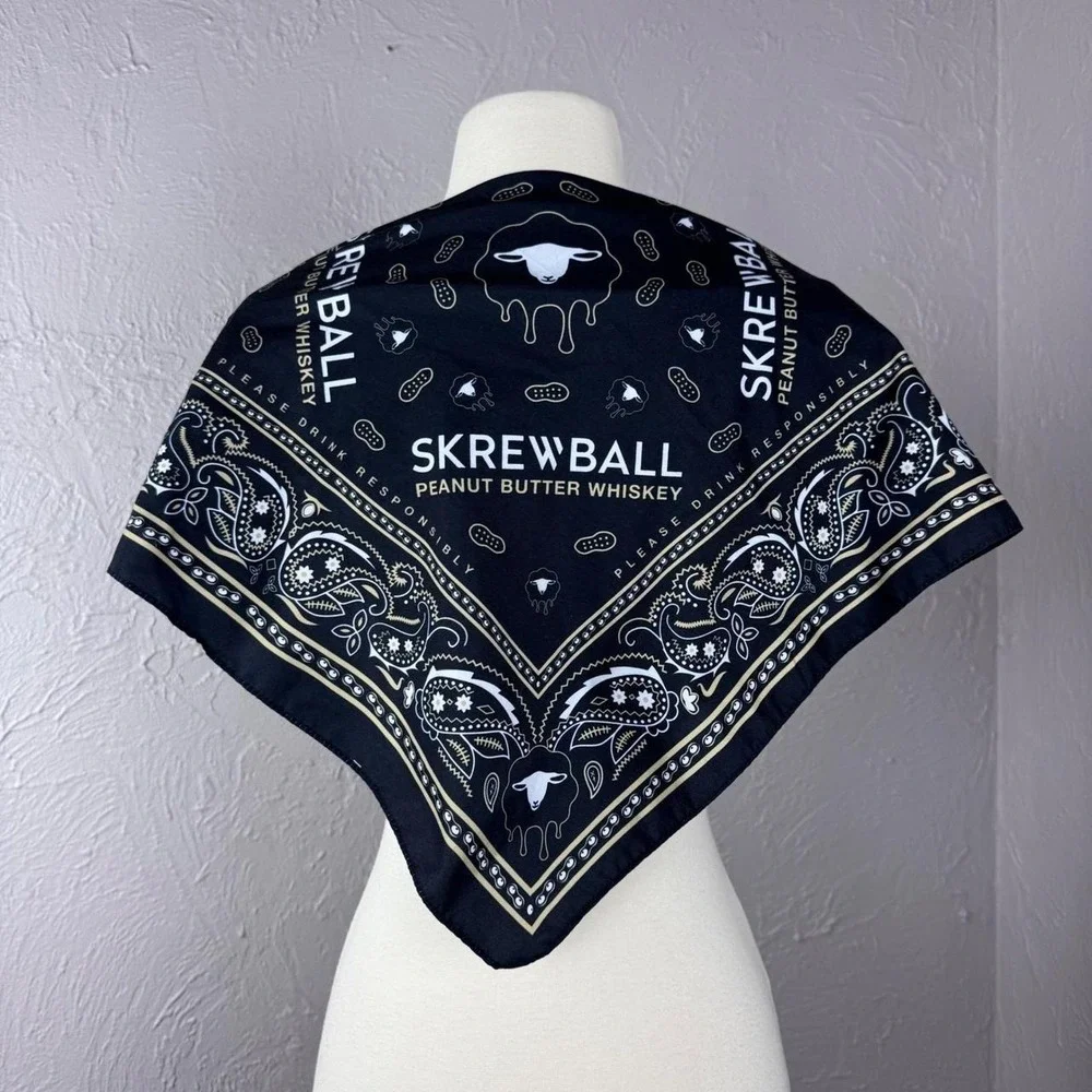 Skrewball peanut butter, whiskey bandanna scarf